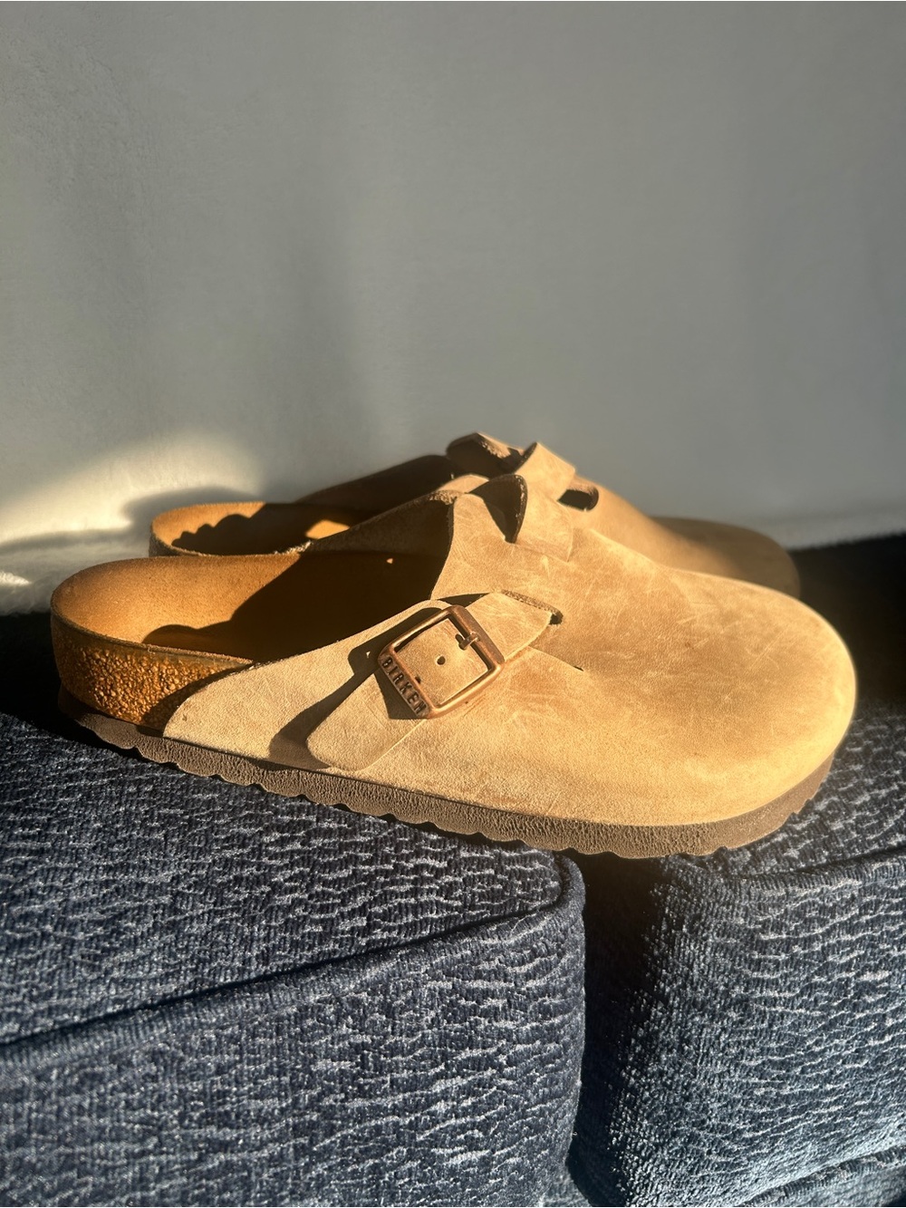 Birkenstock Suede Clog in Tan
